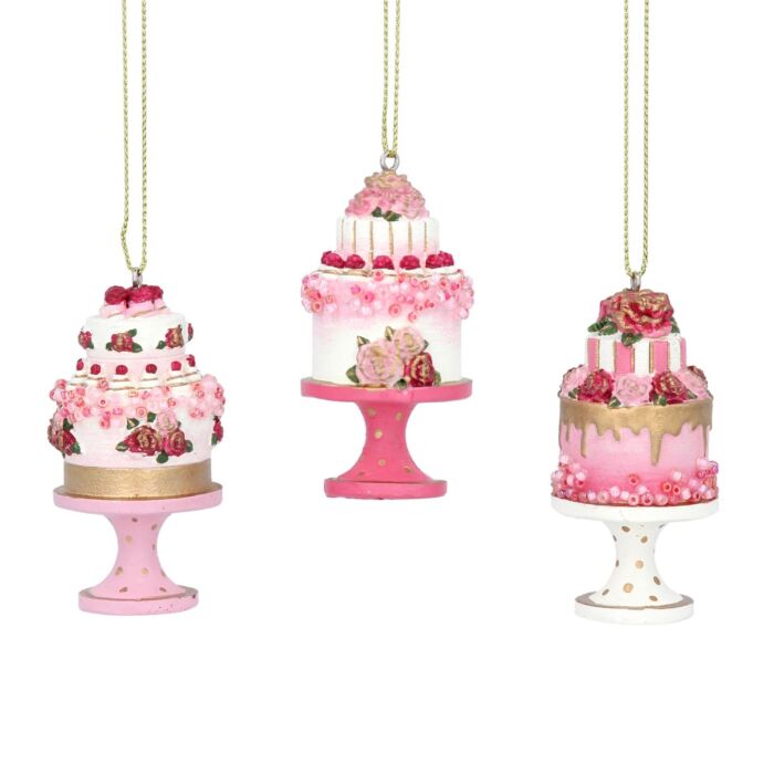Gisela Graham Resin Cake on Stand Decoration x3